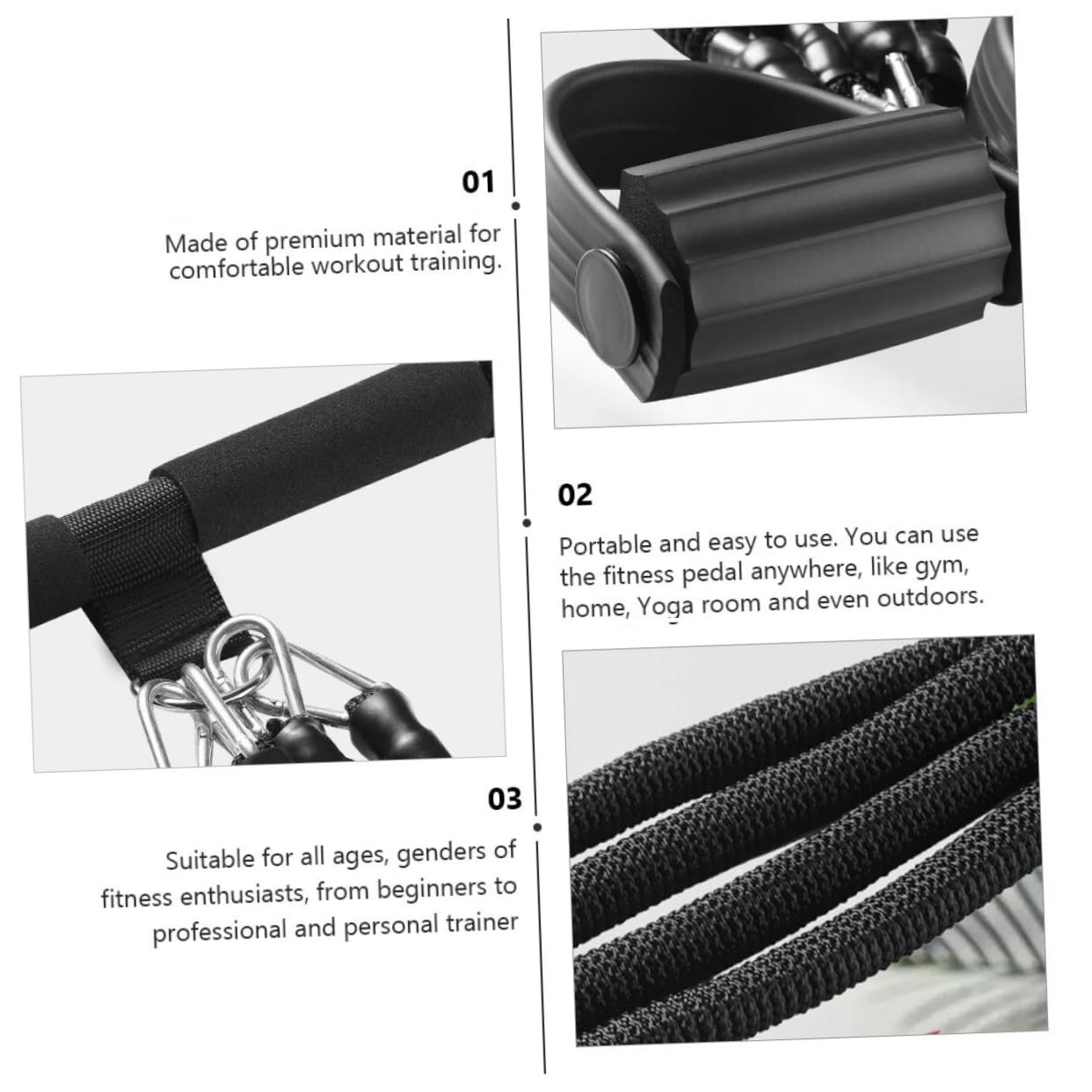 BESPORTBLE 1set Cinghie Di Resistenza Per Esercizi Con Pedale Attrezzatura Fitness Portatile Per Yoga Allenamento Muscolare e Stretching Tubo Trazione Facile Da Usare e Leggera Adatta Per