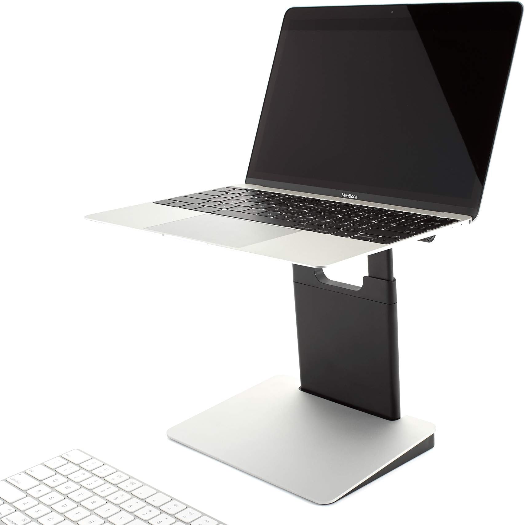 TINY TOWER Height Adjustable and Portable Laptop Stand for PC and MacBook - Classic Silver