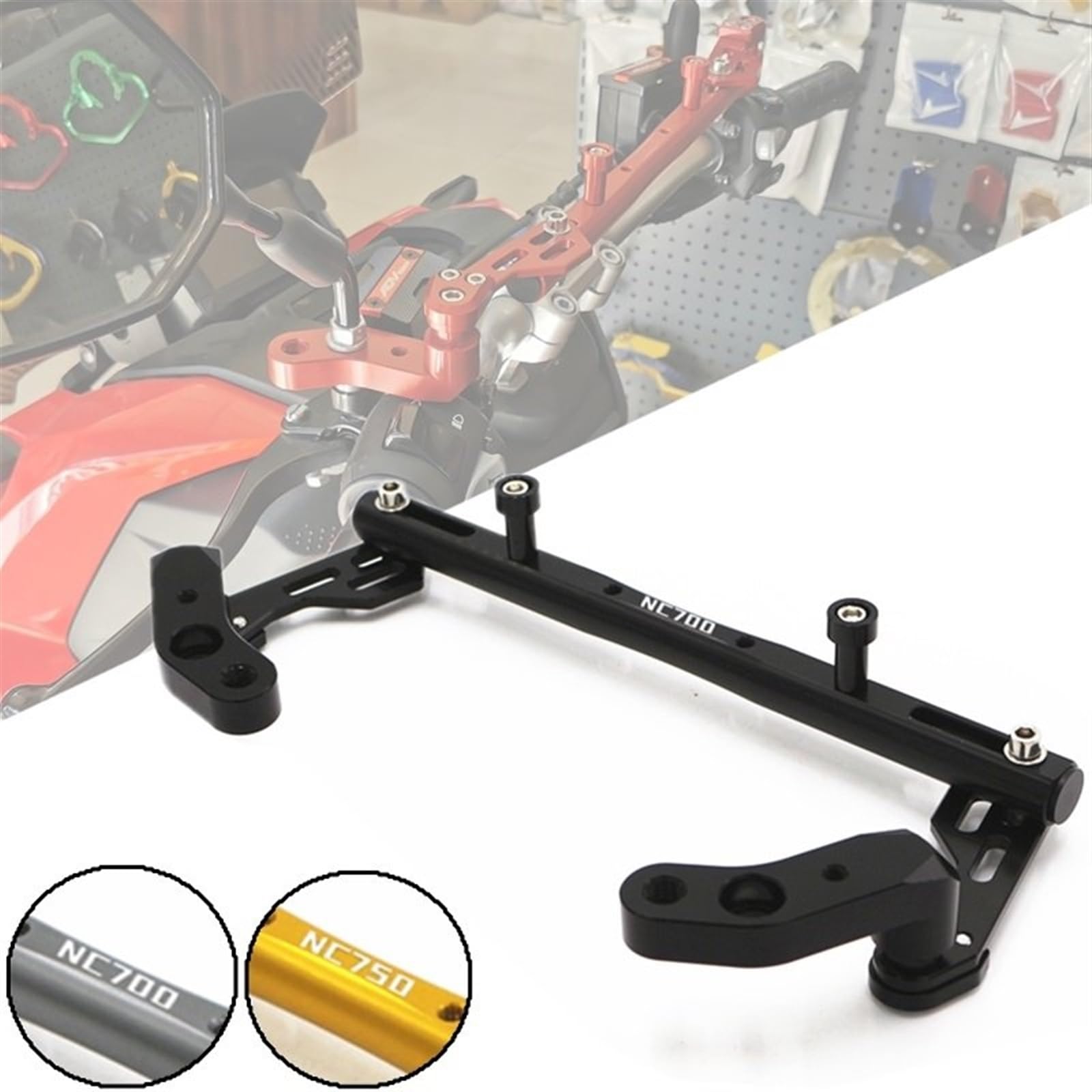Motocykl Bilans Kierownica Poprzeczka Uchwyt Wspornik Równowagi Dla Honda NC750X NC700X NC700S NC750S (Kolor : NC700 Red, Rozmiar : 1)