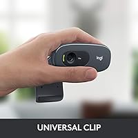 Vista 5 de Logitech C270 HD Webcam, 720p, Widescreen HD Video Calling, Light Correction, Noise-Reducing Mic, Works with Zoom, Nintendo Switch 2’s New GameChat