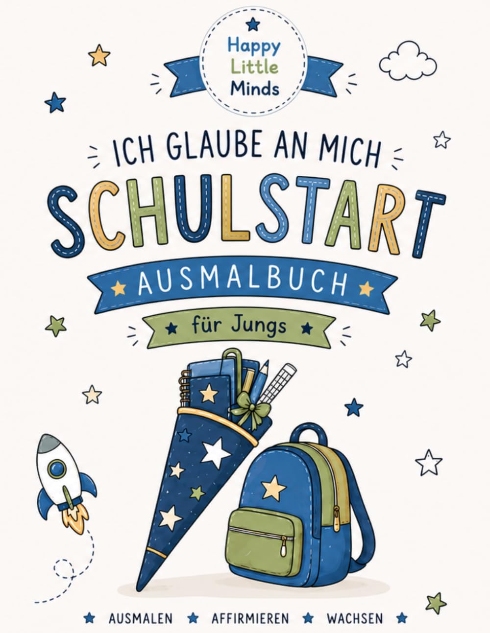 Schulstart Ausmalbuch für Jungs