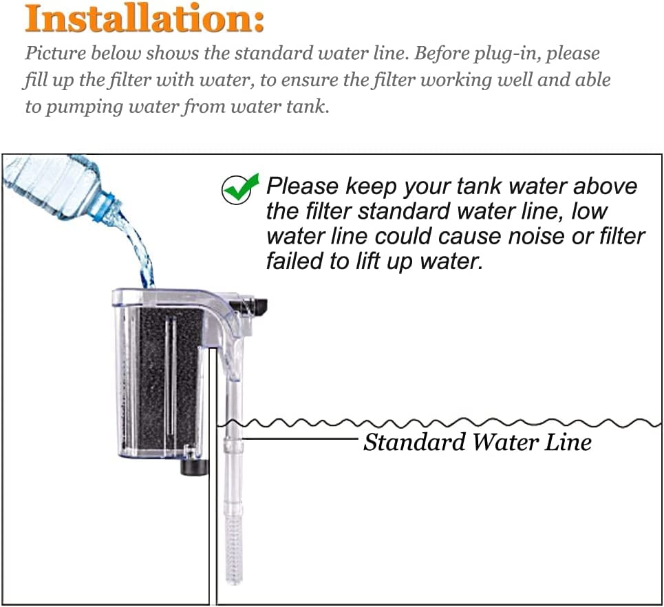 Image of VAYINATO LY-401 Mini Nano Hang-On Back Aquarium Filter, Transparent Waterfall HOB Filter with Adjustable Flow Controller, 2.5W 250 LPH, for Small Fish Tank & Bowl up to 30 cm