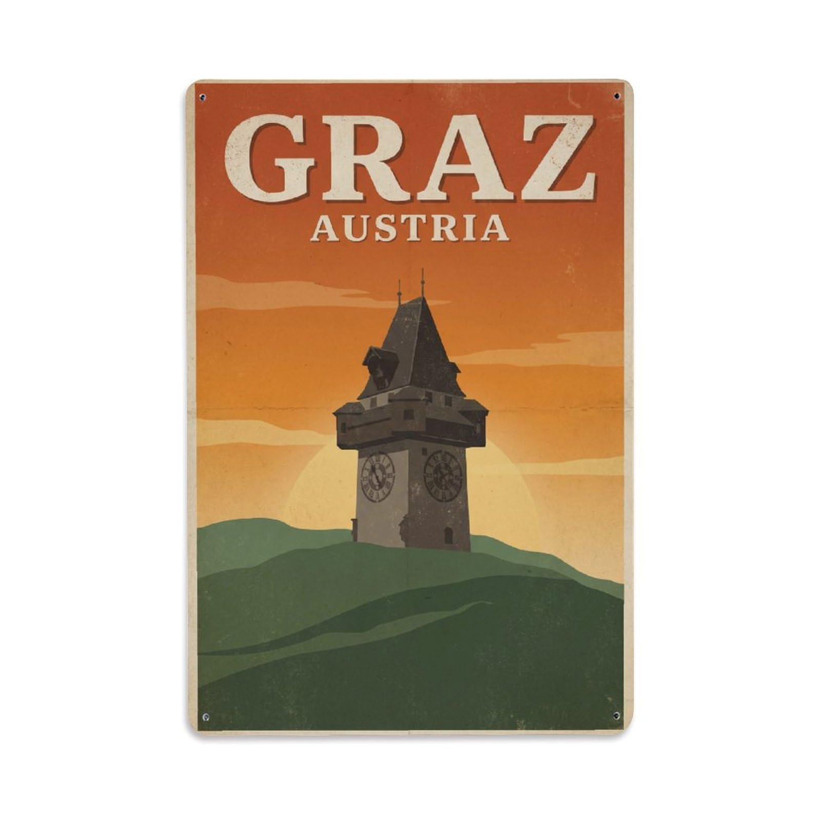 Retro Austria Graz Travel Metal Tin Sign