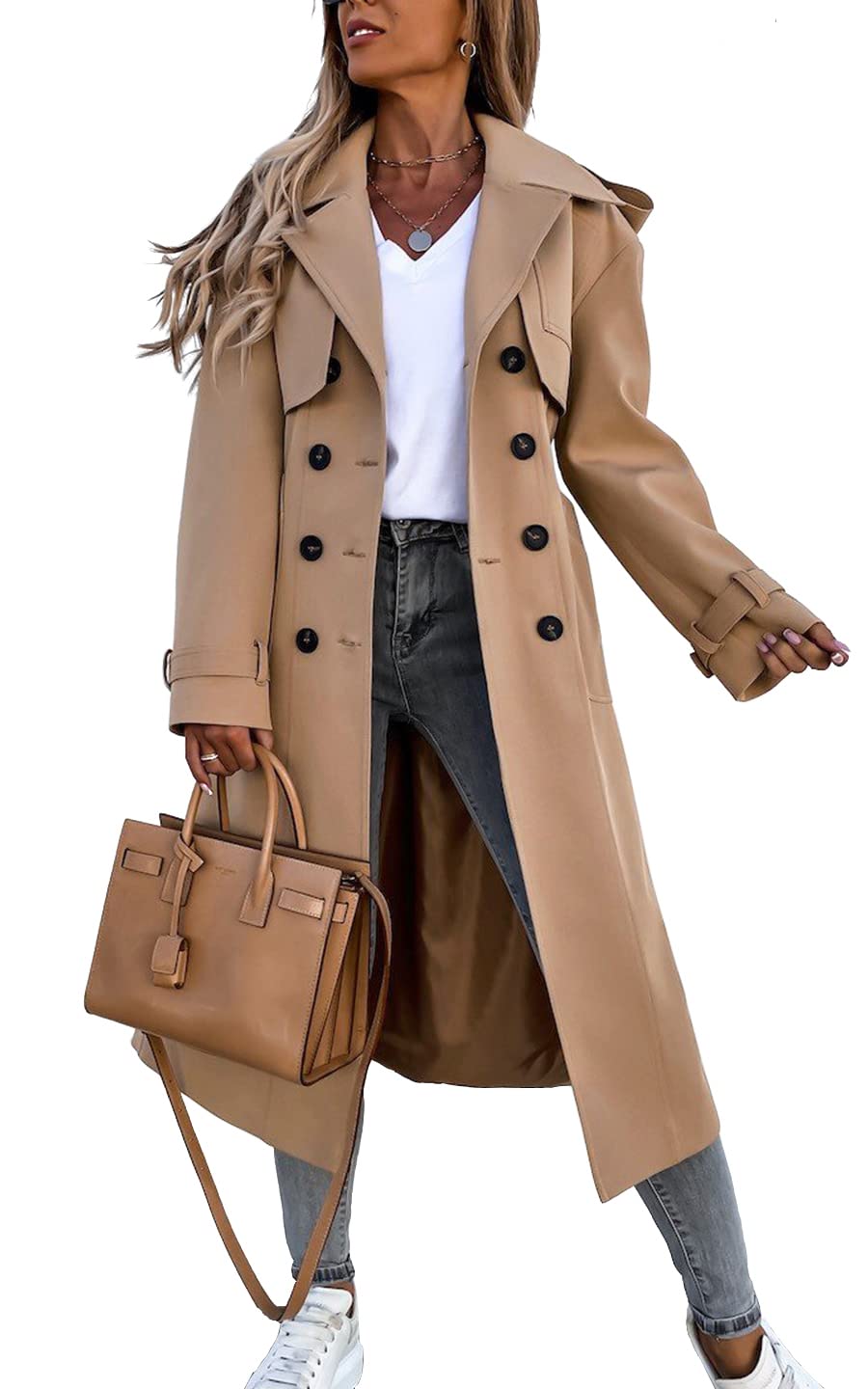 Fisoew Women's Trench Coat 