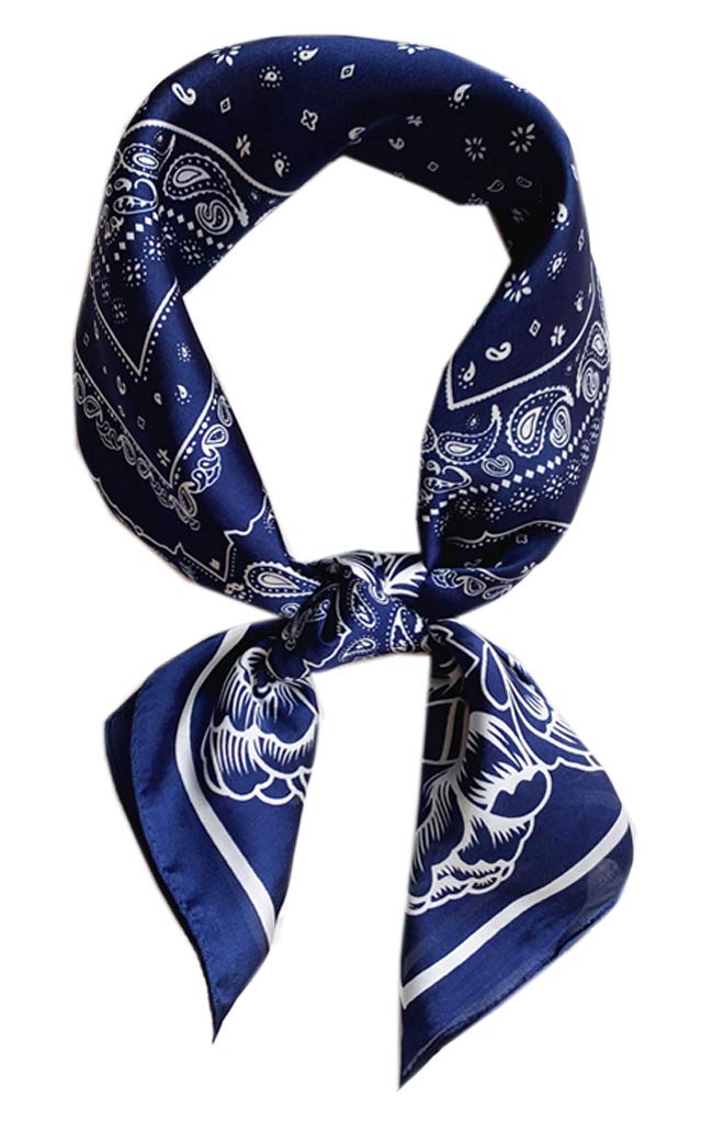 Wenlooy Women's Fj02-19 Satin Square Silk Feeling Hair Scarf Headscarf For /Men's Necktie Silk Bandanas Pocket Square - Medium
