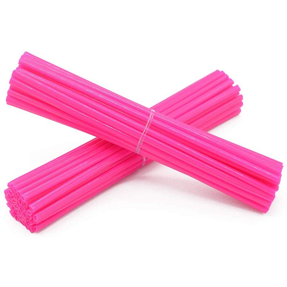 Super Pop Bicycle Spoke Skins Wraps Compatible with Schoolmate Bike Fans- Colorful Bike Wheel Decoration-72 Pcs(pink)