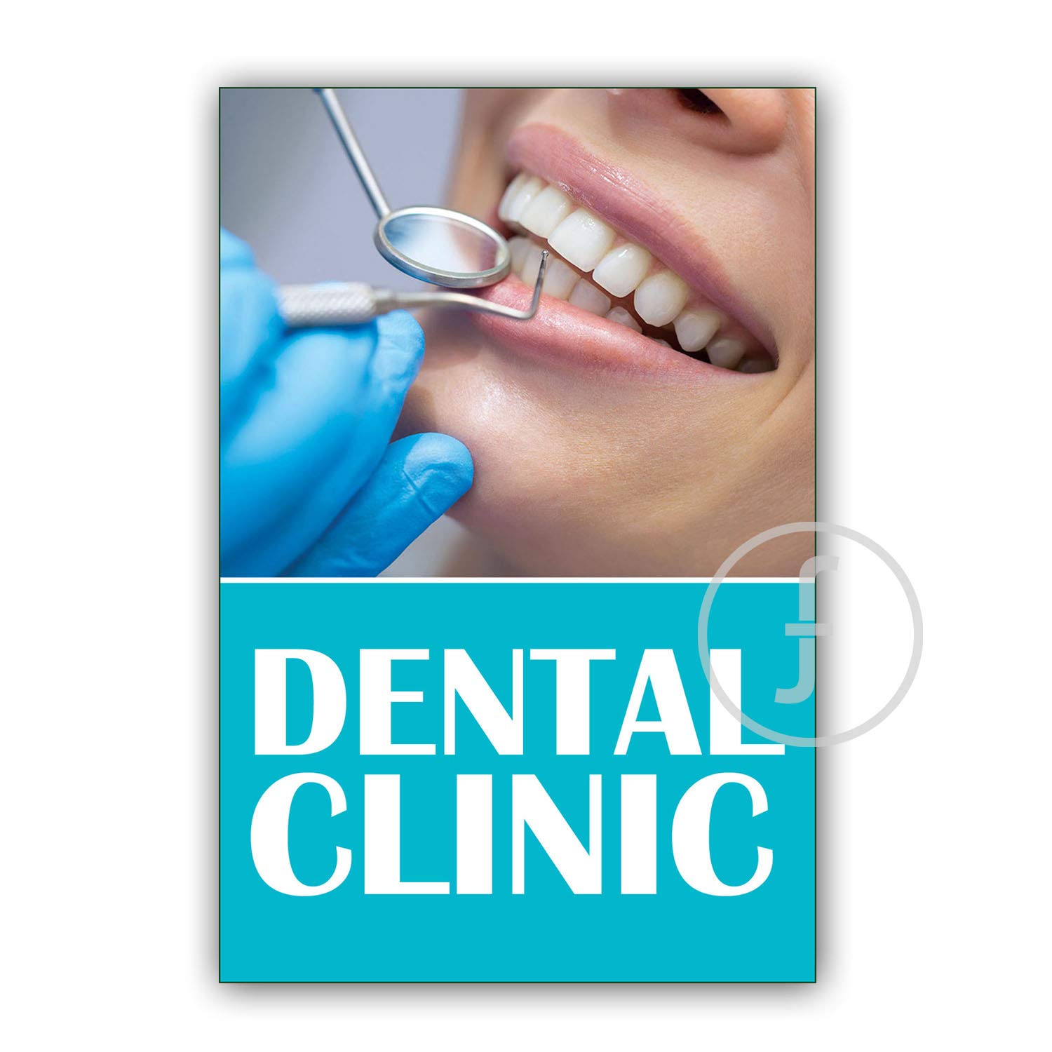 fingerz Pack of 2 Dental Clinic Tooth Teeth Care Dentist Printed Mural Stomatology Sign Sticker for Wall Glass Cabin Doors Office Doctor Home Decorations Hospital Removable (8 x 12 inch | Green)