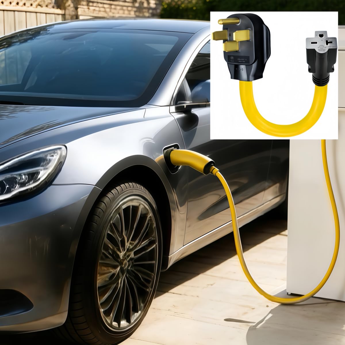 Nema 14-50P to 6-15R/6-20R Adapter Cord 50Amp Dryer Plug Male to T-Blade Female Adapter,14-50P 50 Amps 250Voltage 4-pin to 20/15 Amps 6-15R/6-20R Adapter Power Cord for EV RV STW 10 AWG ETL Certified