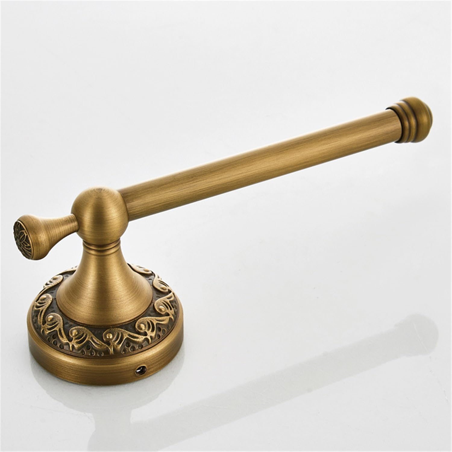 Flybath Toilet Paper Holder with Oval Towel Ring Set Antique Brass Vintage Bathroom Towel Roll Holder Stand with Exquisite Pattern Carving Design Wall Mount, Brushed Bronze