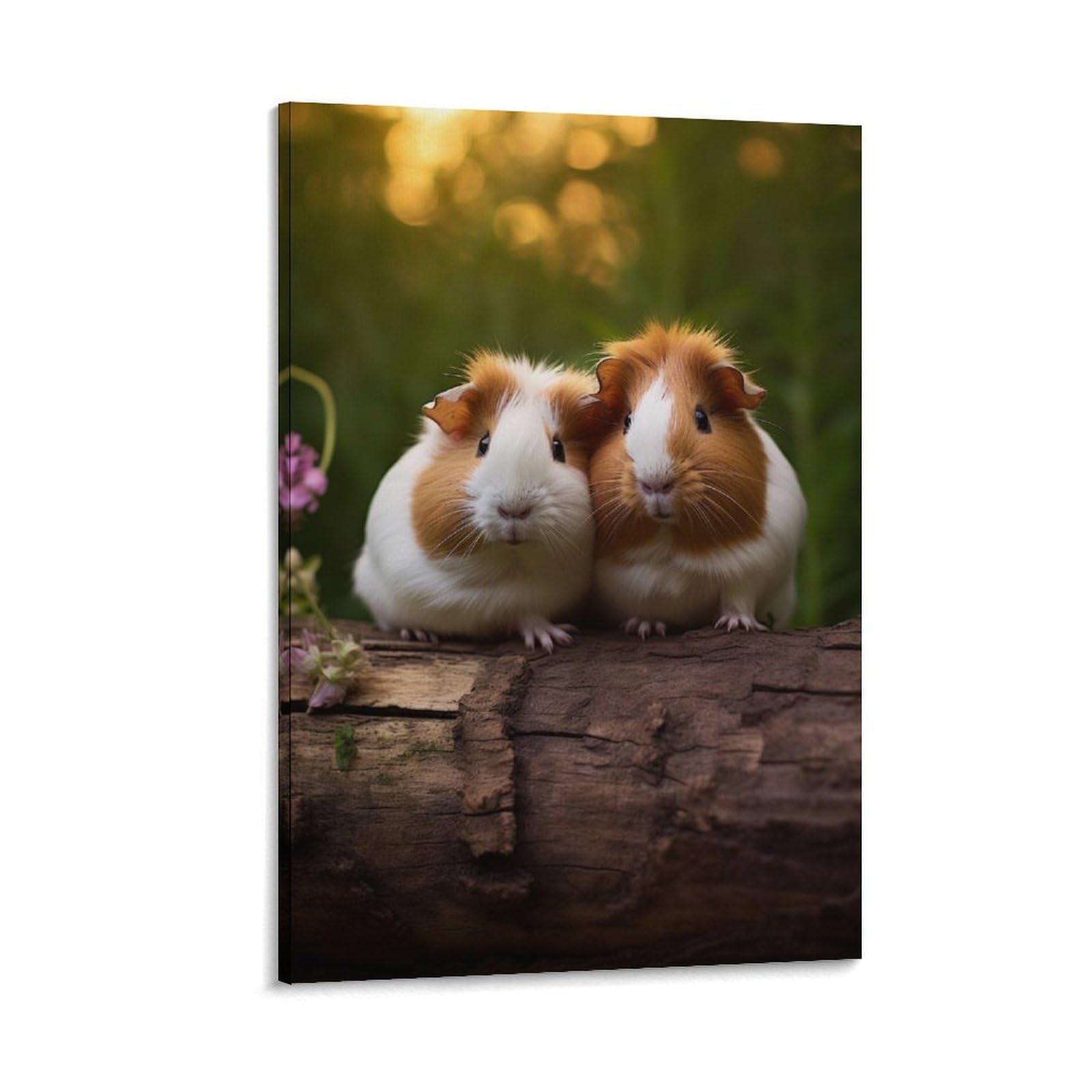 FOCCAR Lovely Guinea Pigs Canvas Wall Art Nature Animals Landscape Posters Wall Decor Painting Art for Home Room Artwork