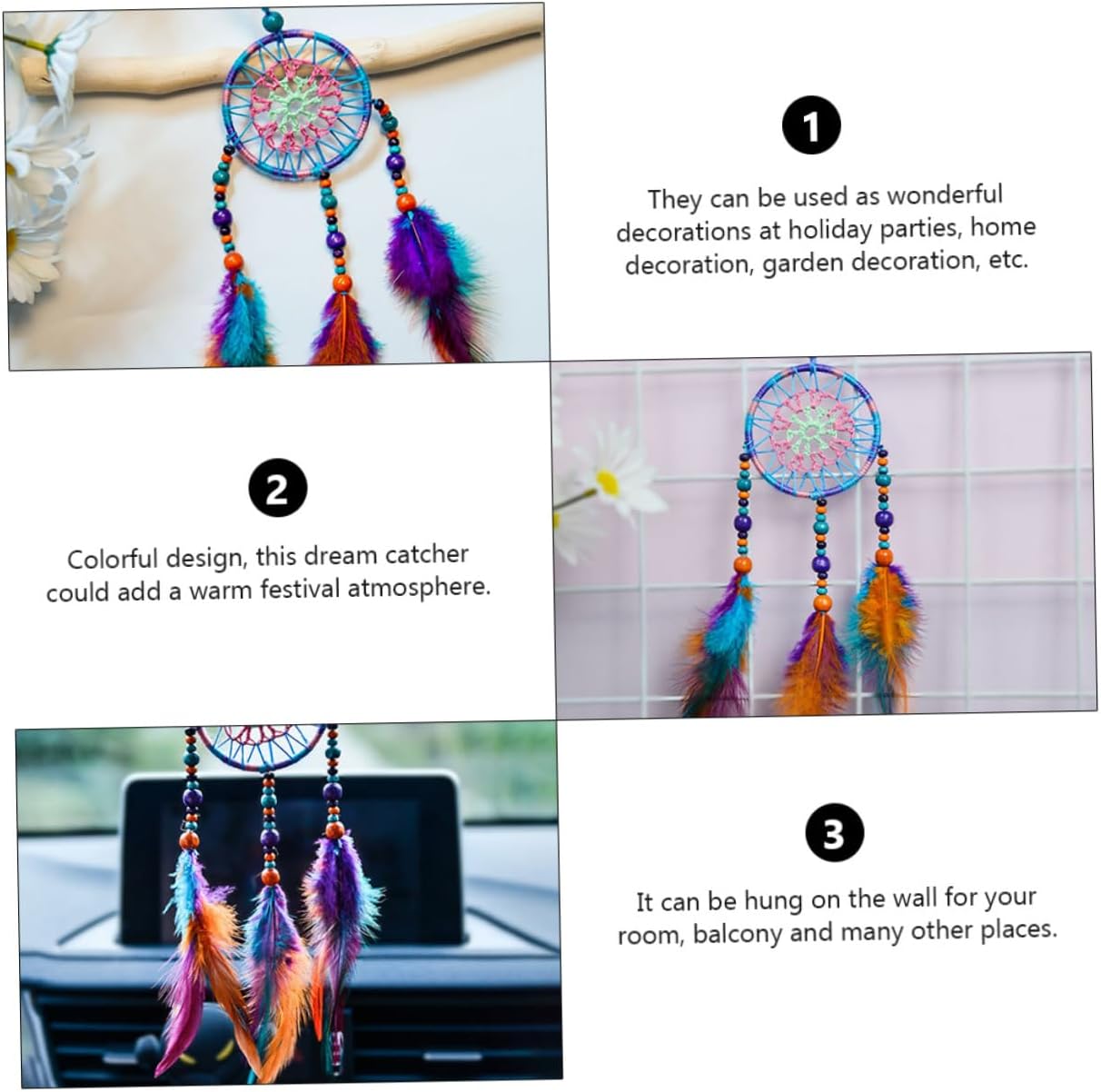 Holibanna Dream Catcher Pendant Macrame Decor Large Hanging Room Decor Ornament for Home