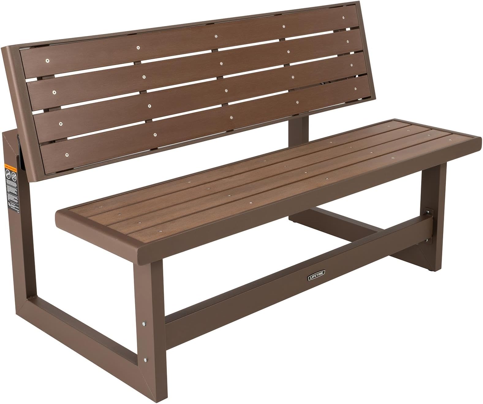 60139 Outdoor Convertible Bench, 55 Inch, Mocha Brown