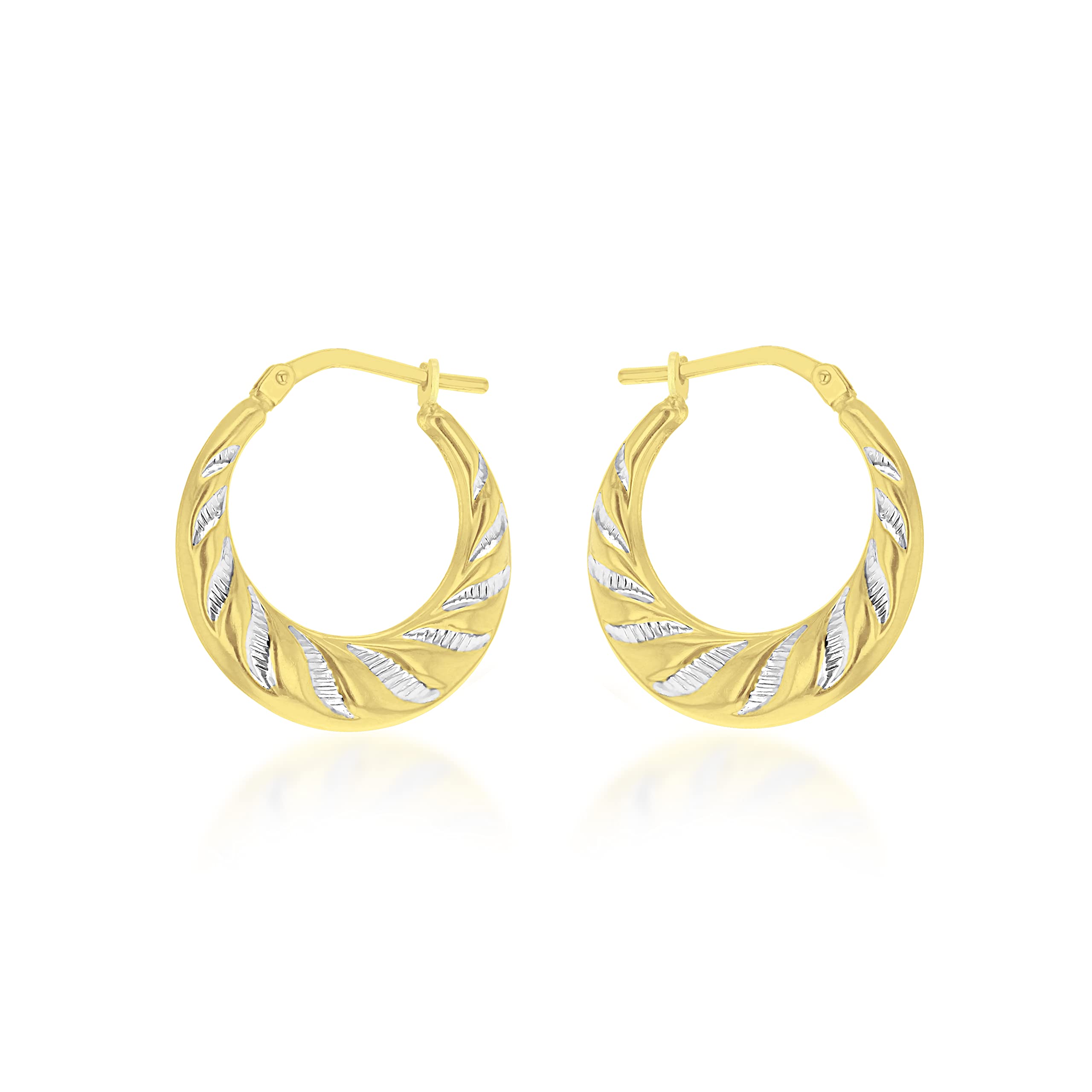 Tuscany Silver Orecchini Creola In Argento Sterling 925 Placcato Oro – Cerchi Graduali Da 21mm – Ipoallergenici, In Lussuosa Scatola Regalo
