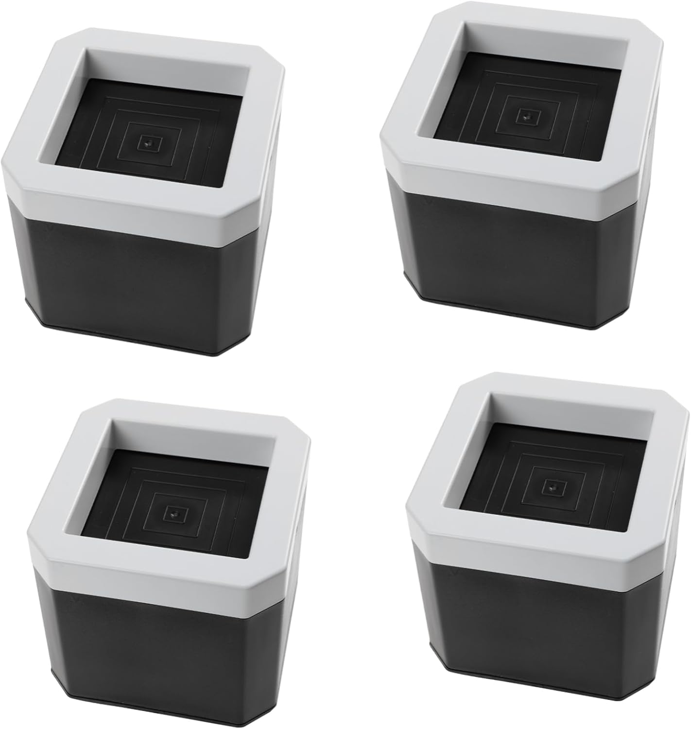Amosfun 4pcs Non- Furniture Risers Heavy Duty Bed Elevators for Increased Height Prevents Floor Scratches for Sofas Tables and Beds