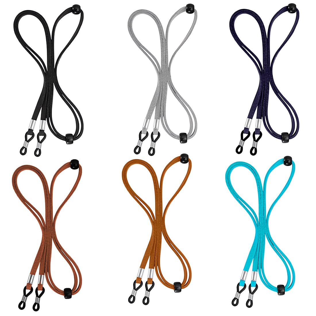 PLKSEI 6 Piezas Cordón de Gafa Correa Ajustable para Gafas para Adultos y niños Glasses Chain Correa de Gafa Ajustable Cuerda Gafas de Sol de Gafas para gafas Deportivas Gafas de sol Cadena