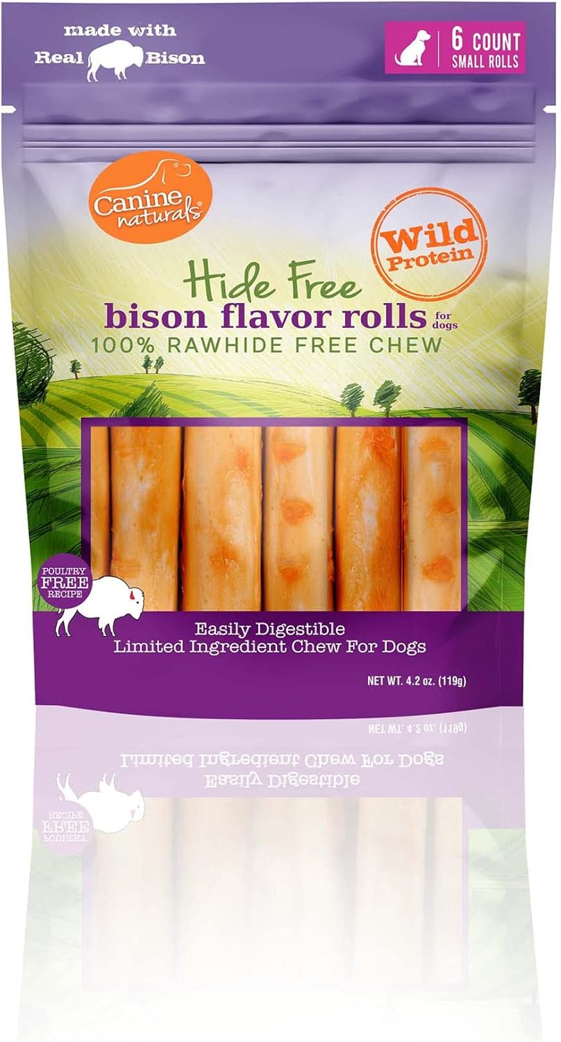 Canine Naturals Bison Chew Rawhide Free Dog Treats