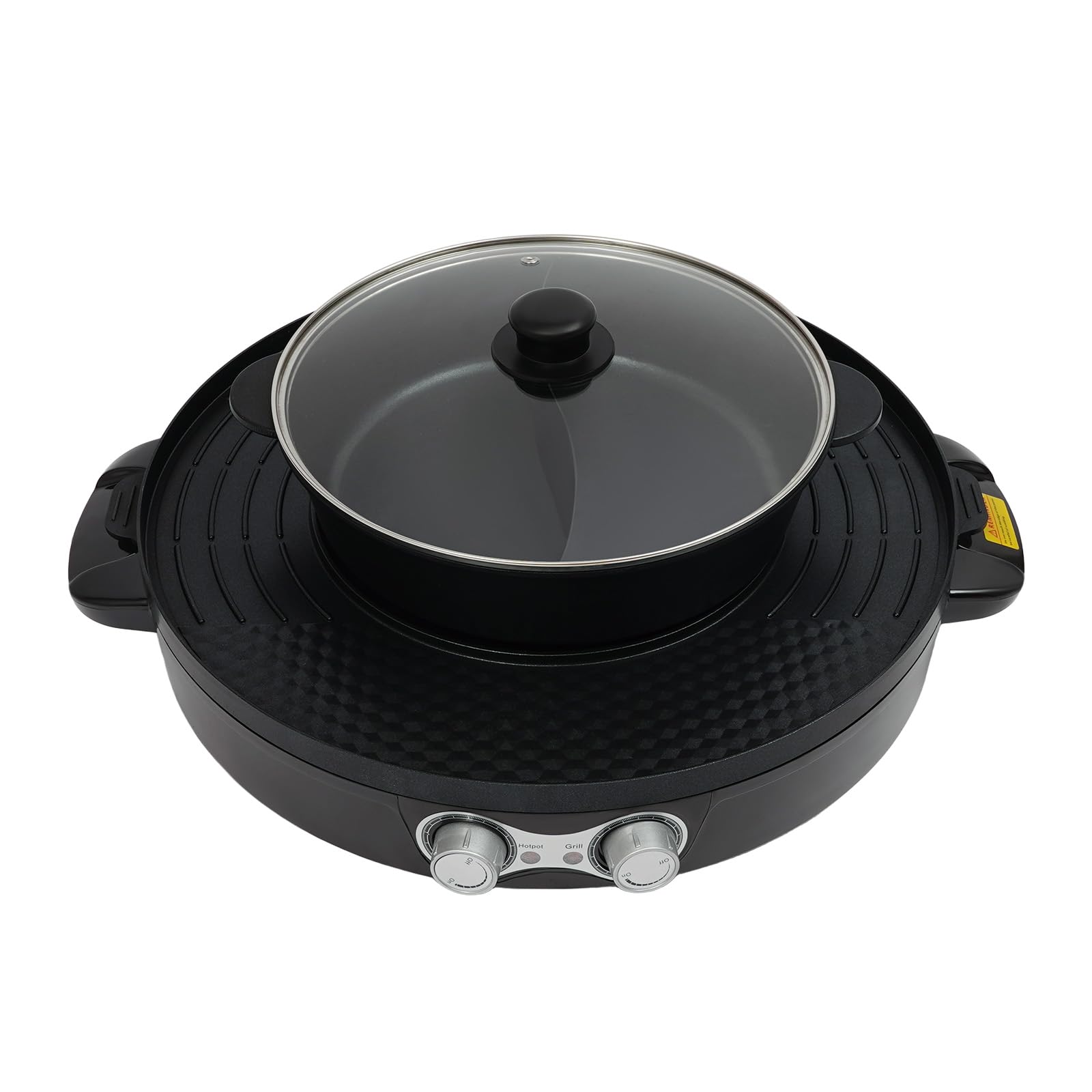 2200 W Hot Pot grill elektryczny 2 w 1 Hotpot garnek 220 V grill elektryczny | Wielofunkcyjny czajnik elektryczny do zupy, czarny, do użytku w pomieszczeniach i w domu