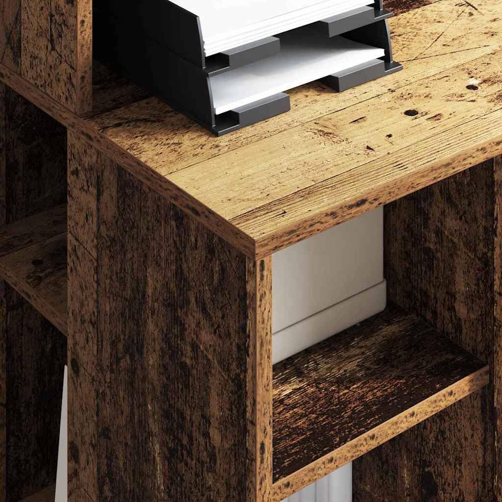 Scrivania con mensola in legno anticato, 90 x 48 x 101,5 cm, scrivania da ufficio per home office e studio, segretario con vano portaoggetti, moderna postazione di lavoro per casa e ufficio