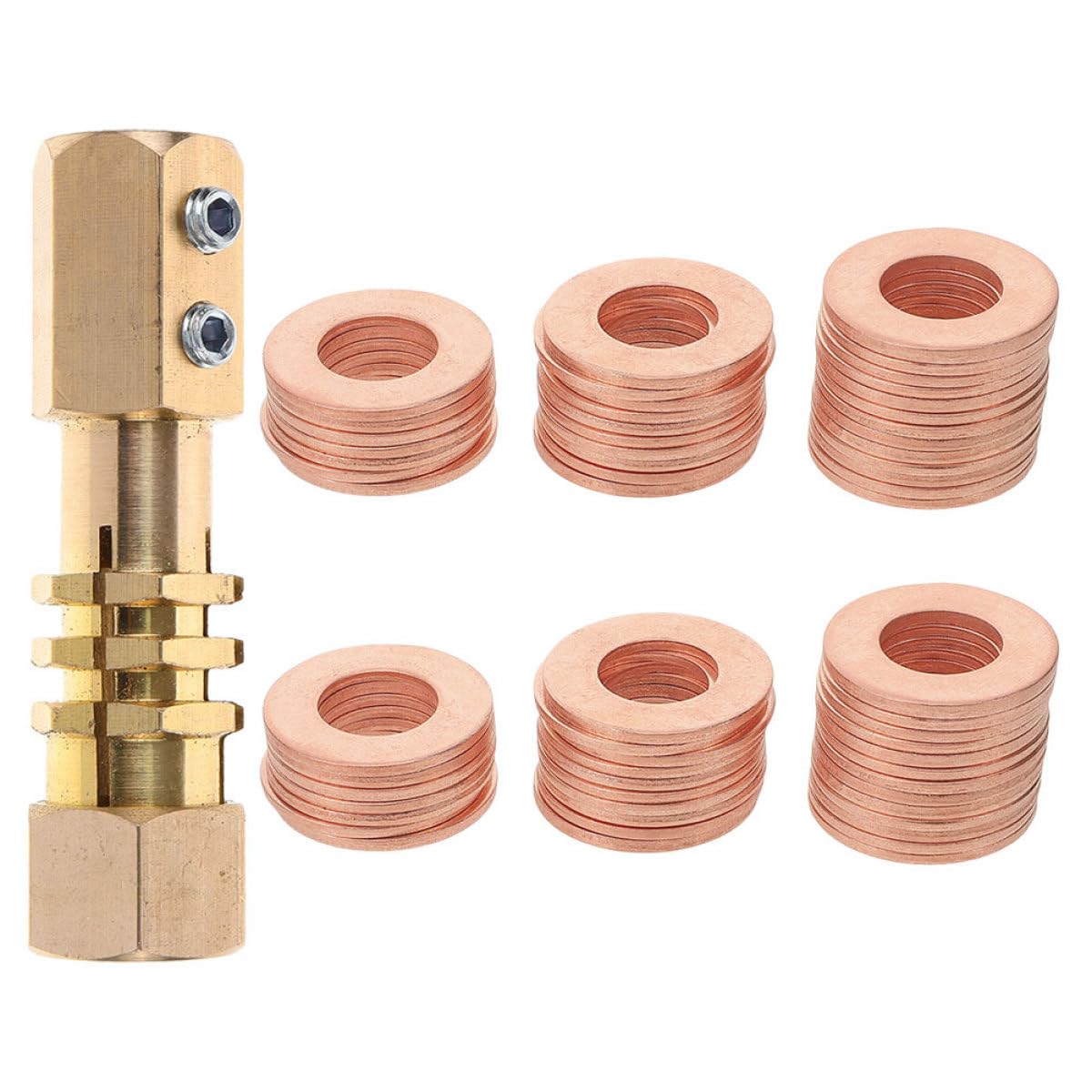 Mobestech Kit de 200 Rondelles D’étanchéité en Cuivre, Anneaux Métriques pour Bouchon de Vidange D’huile, Joint Plat Métallique pour Automobile