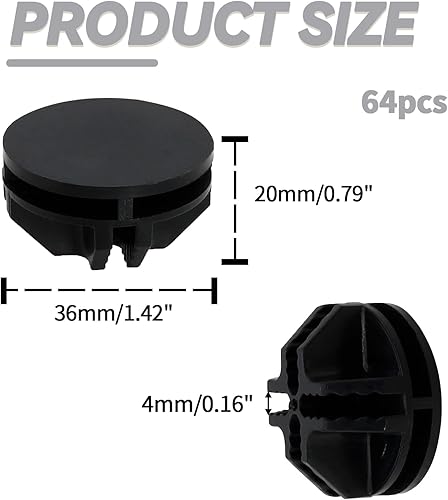 Miniatura 8 de 16 conectores de plástico negro, conector de cubo de rejilla de alambre para organizador modular de almacenamiento de armario y unidad de