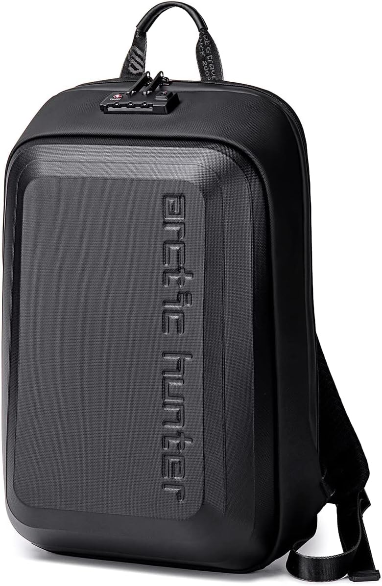 ah arctic hunter ah arctic hunter 15.6" Laptop Backpack with Tablet Compartment, Anti-theft Backpack with Customs Lock and Separate Small packet,Semi-Hard Gaming Bag Biking Backpack for Men