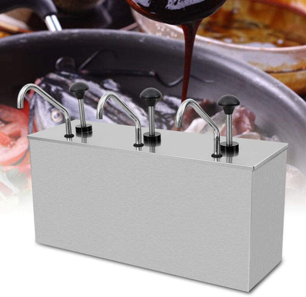 Lot de 3 distributeurs de sauce à pompe de 4 l - Distributeur de sauce - Distributeur de moutarde - Distributeur de sauce - Distributeur de sauce moutarde - Distributeur de sauce - Distributeur de