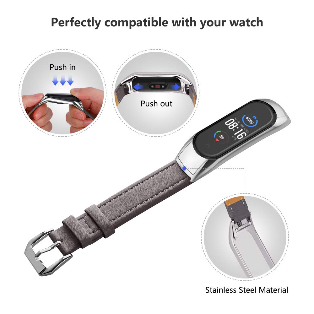 Bracelet En Acier Inoxydable Violet Pour Xiaomi Mi Band 5 Et 6 - Largeur 15mm - Neuf