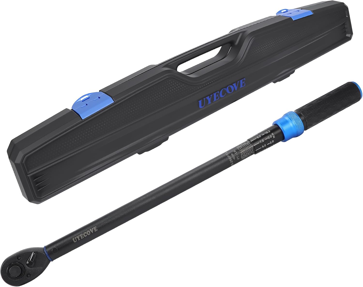 1/2-Inch Drive Click Torque Wrench, Dual-Direction Click Professional Torque Wrench 40-300FT.LB/33.9-339N.M, Dual Range Scales Graduated in FT.LB and N.M, Blue 1/2-Inch 25-250FT.LB(Blue)