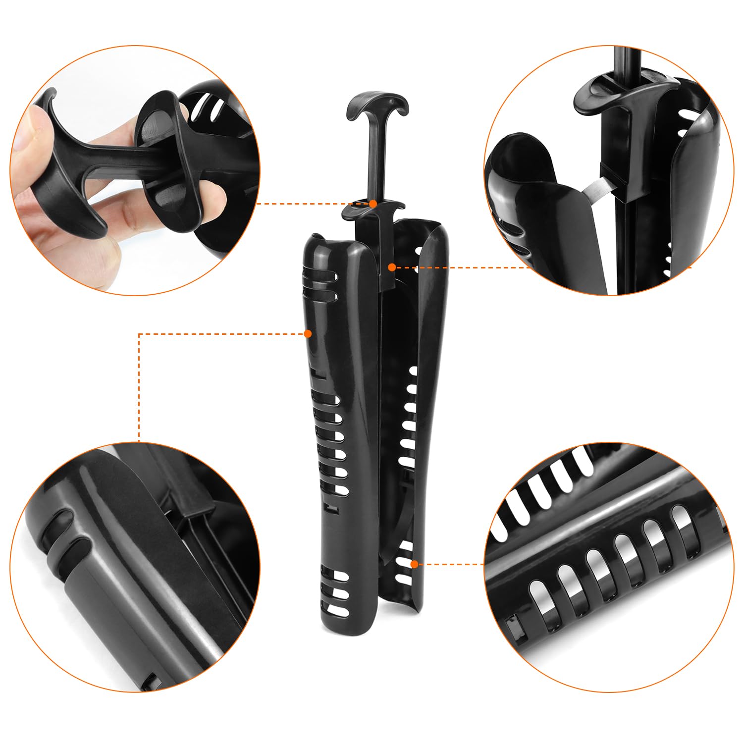 QWORK® 4 Piezas hormas para botas, 31 cm moldeador de botas con asa, soporte de bota negro