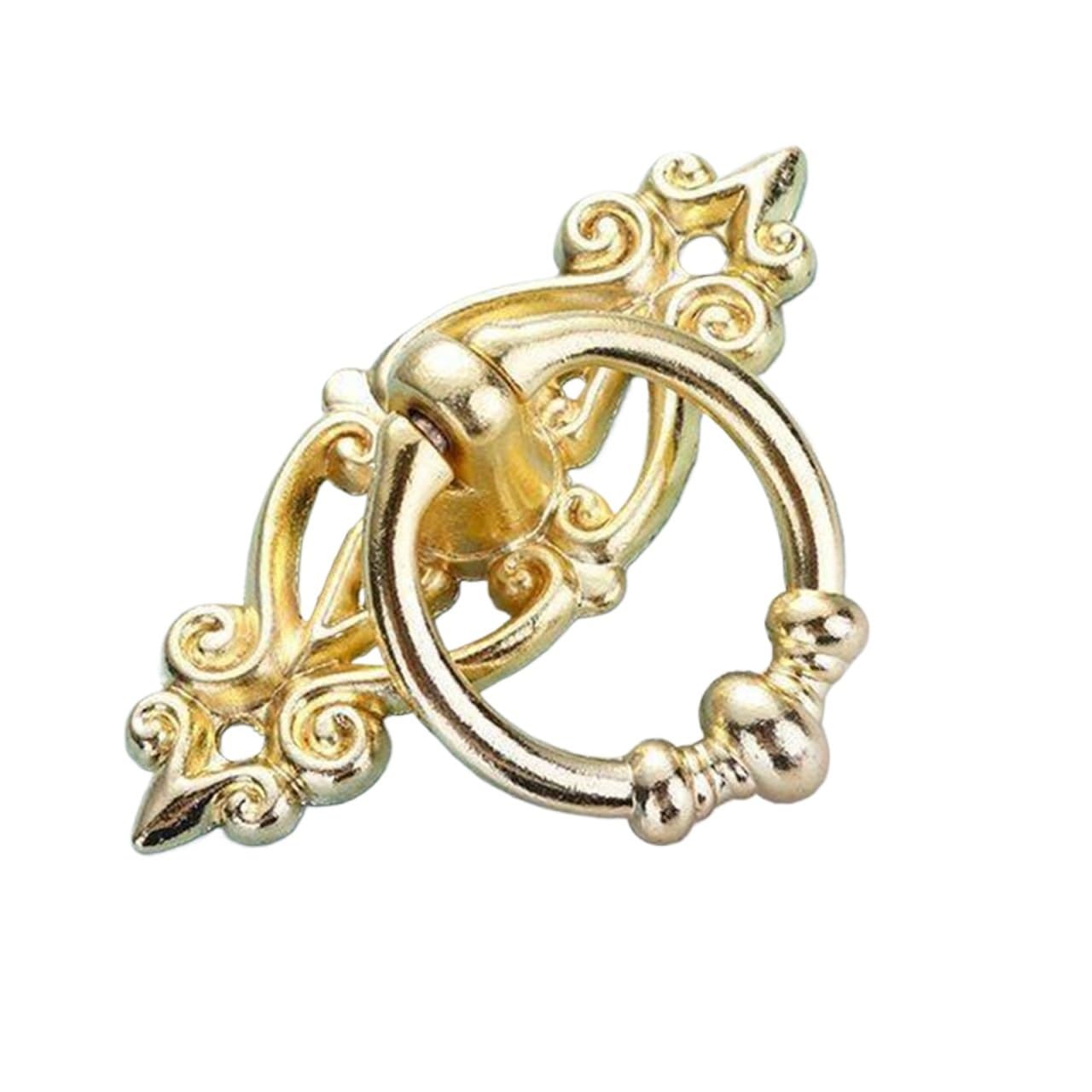 Qvorlth Gold Vintage Cabinet Pulls 30Pcs Antique Bronze Kitchen Drawer Cabinet Door Handle Old Chinese Style Vintage Pulls Ring For Dresser Pull Handles(Gold)