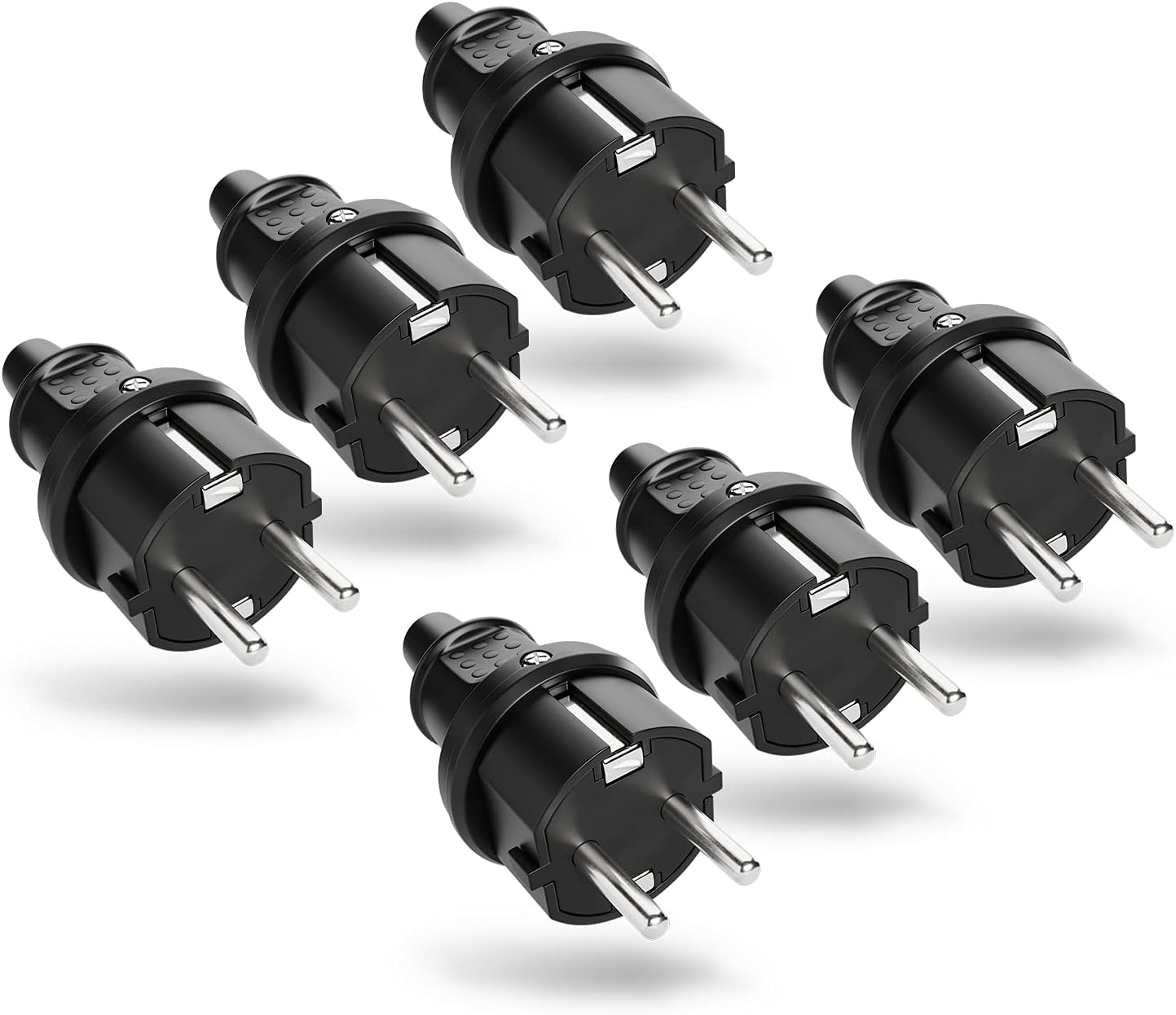 3 Paar Schuko Stecker Kupplung: 250V 16A IP44 Schutzkontakt Stecker