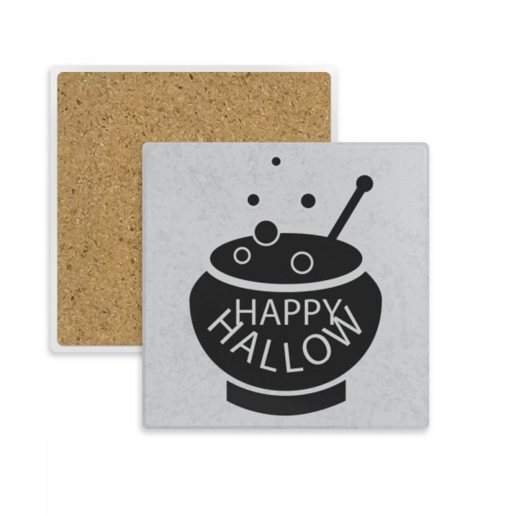 Coaster absorbant Halloween noir, le cadeau multicolor original pour tasse