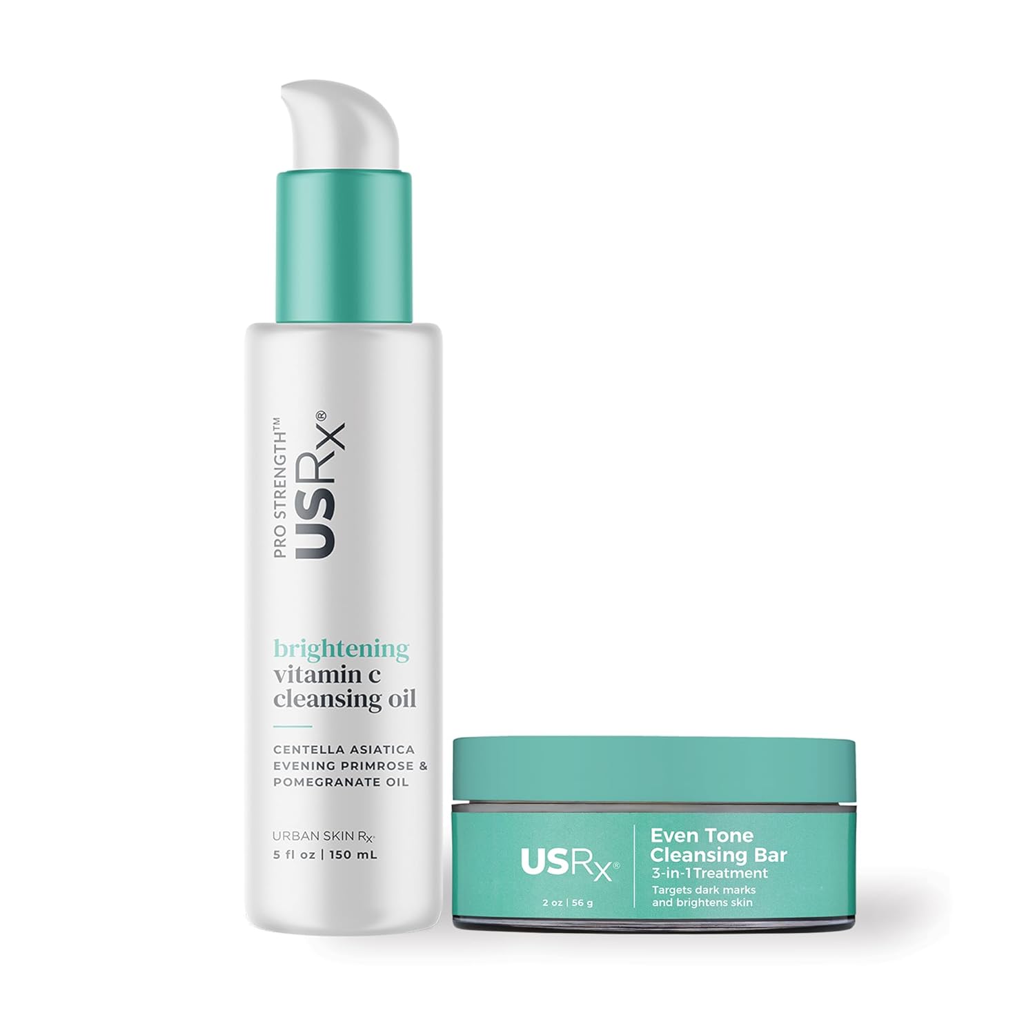 Urban Skin Rx Even Tone Cleansing Bar + Brightening Vitamin C Cleansing Oil Bundle | Daily 2-Step Face Cleanse Set for Makeup Removal, Uneven Skin Tone & Radiant-Looking Skin