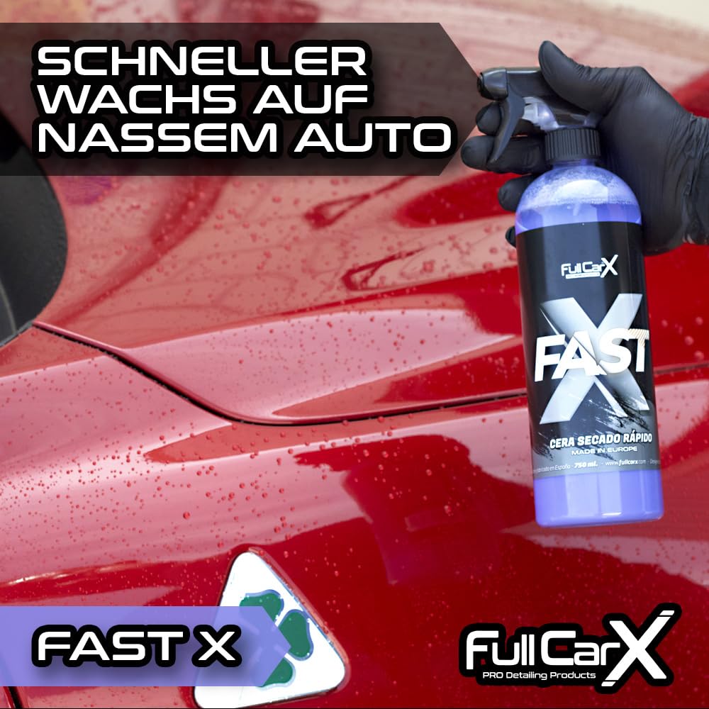 FULLCARX FastX 5L Schnelles Autowachs auf Nassem Auto, 2-in-1 Effizienz Trocknung Hoher Glanz und Schutz, Carnauba-Basis, Einfache Verwendung, Autopflege Reinigung Detailing Professionelles Produkt
