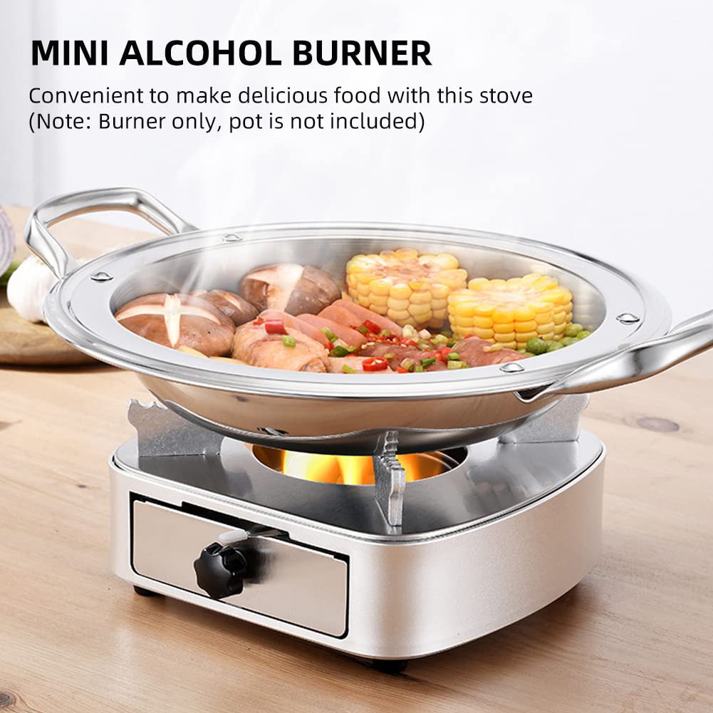 Mini Bruciatore Per Fonduta | Acciaio Inox | Con Maniglia Anti-Scottatura | Per Gel O Alcool | Portatile - Foto 9