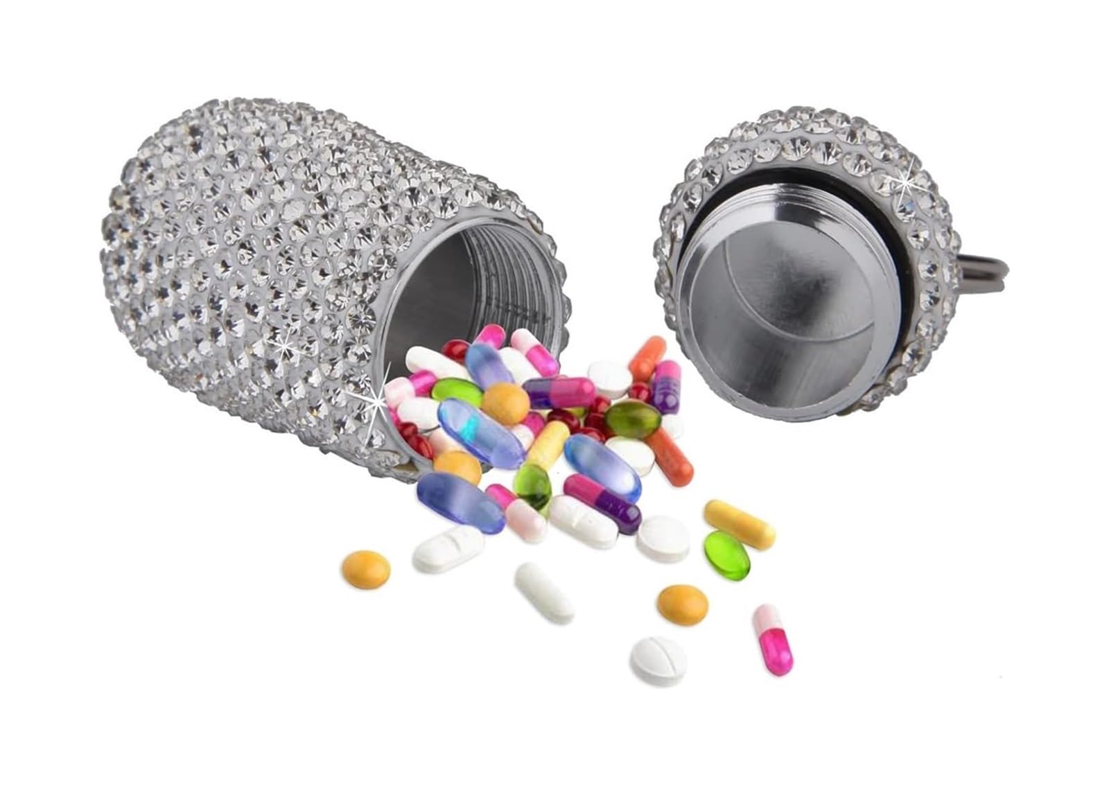 Llavero con estuche for pastillas, pastillero de aleación de aluminio, organizador portátil for tabletas de vitaminas y medicinas, pastillero colgante EDC de metal sin BPA (Size : 8 pcs)