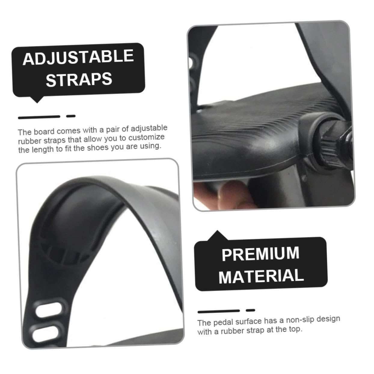 Verstellbare Heimtrainerpedale mit Rutschfestem Gummi und Stahl Ersatzpedale für Outdoor Fahrräder Fitness Fahrradzubehör mit Abs und Verstellbaren Gummiriemen