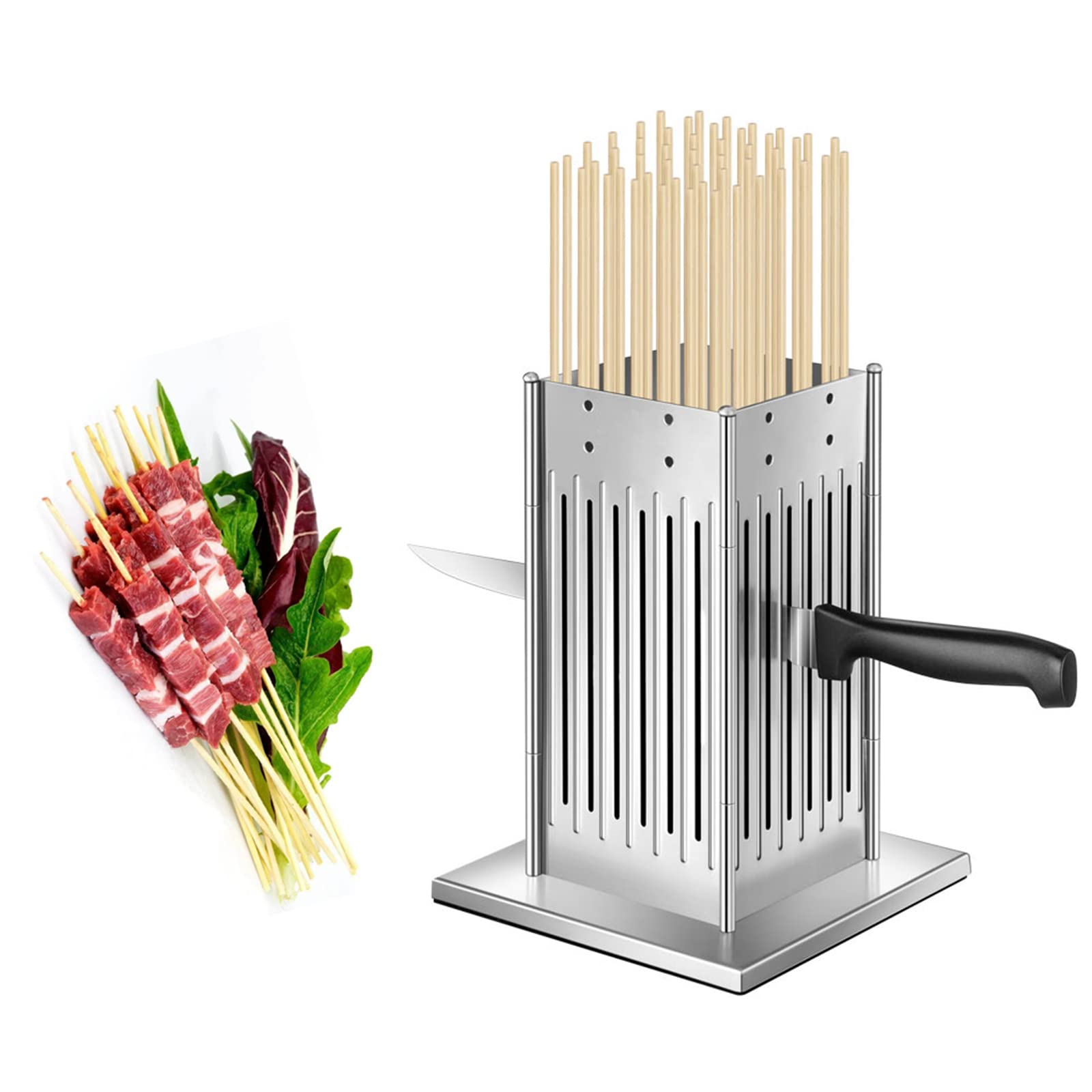 Machine à brochettes de viande en acier inoxydable 49 trous à longueur réglable