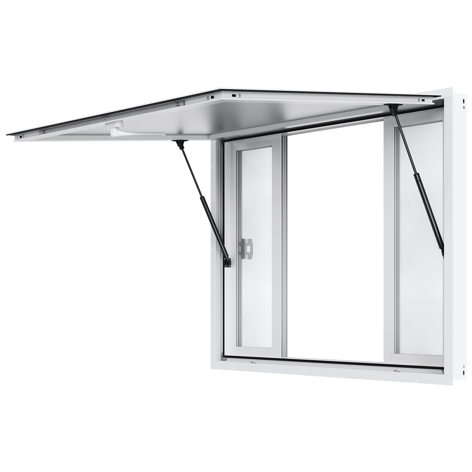VEVOR Ventana de Concesión para Camión de Comida, Aleación de Aluminio, 4 Ventanas Corredizas y Puerta de Toldo y Gancho de Arrastre, para Remolque Concesión de Camión de Comida, 1248 x 943 x 110 mm