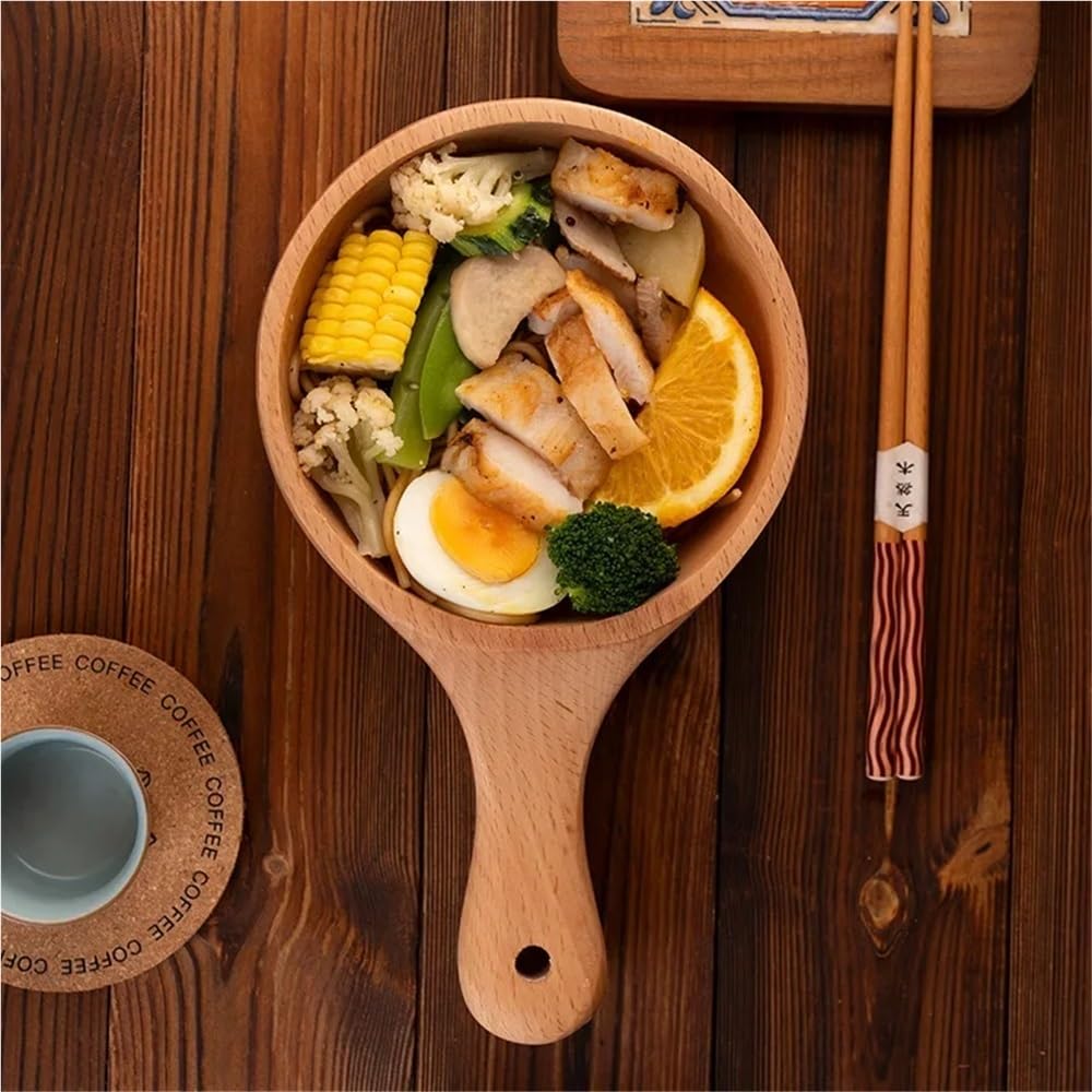 Fruitero de madera, Ensalada de madera for servir frutas, cuenco for decoración cocina granja, pieza central(. 650ml)