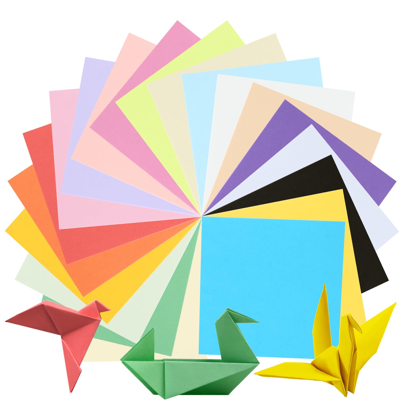 ONLYQIQIU 200 Sheets Origami Paper Square 15CM X 15CM 20 Colors Craft Paper Coloured Double Sided Kids Children's DIY Arts & Crafts Handmade Projects70gsm Coloured Paper20 Colours200 Sheets15CM