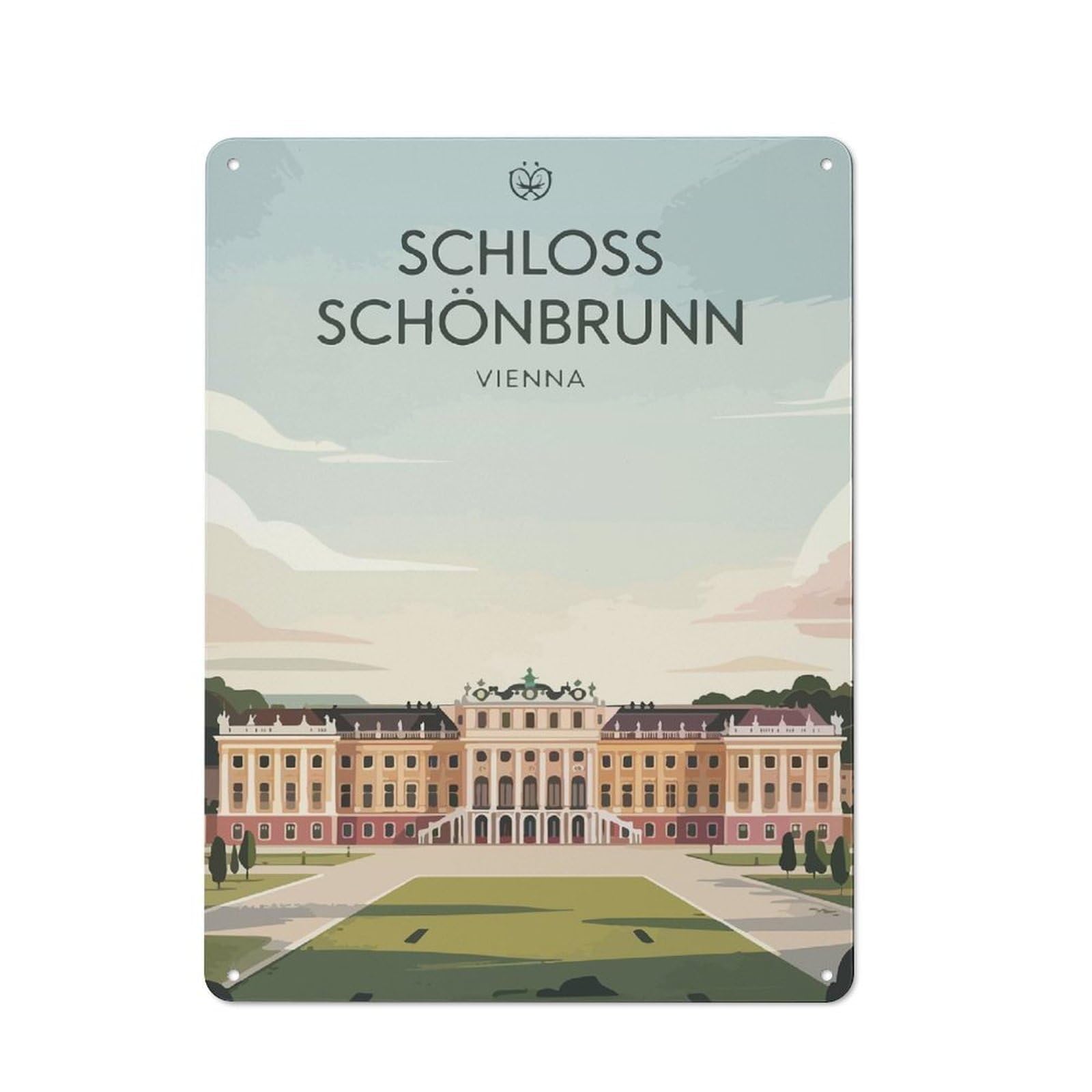 Junmoney Schloss Schönbrunn Vienna 40X30cm Rustic Tin Sign With For Home Office Or Studio, For Metal Sign Collectors, For Garage And Workshop Walls