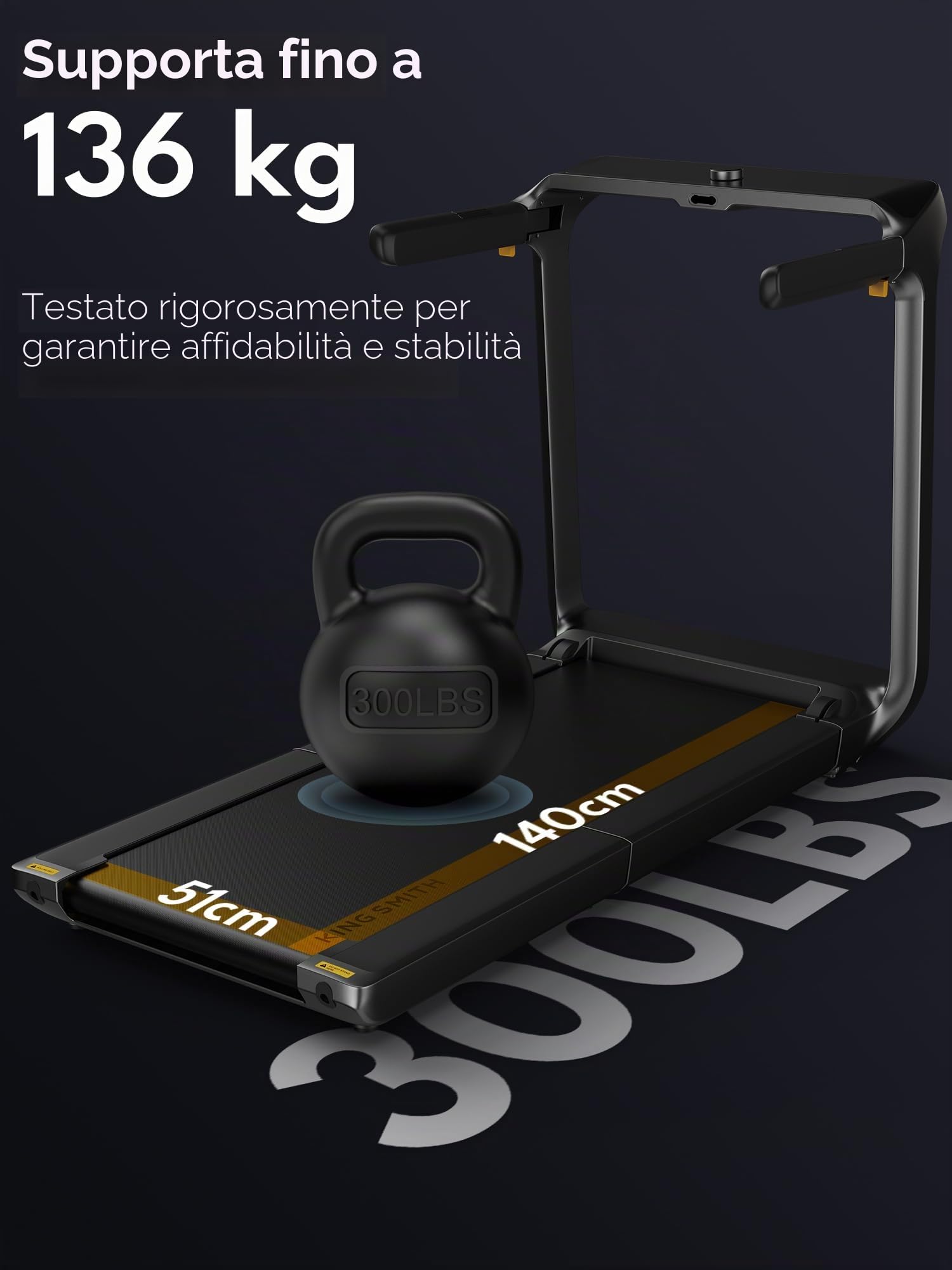 WalkingPad X218 Tappetino da Corsa Pieghevole 1-18 km/h, Walking Pad 51 cm x 140 cm per Casa e Ufficio, Tappetino da Corsa Supporta 136 kg con Display LED