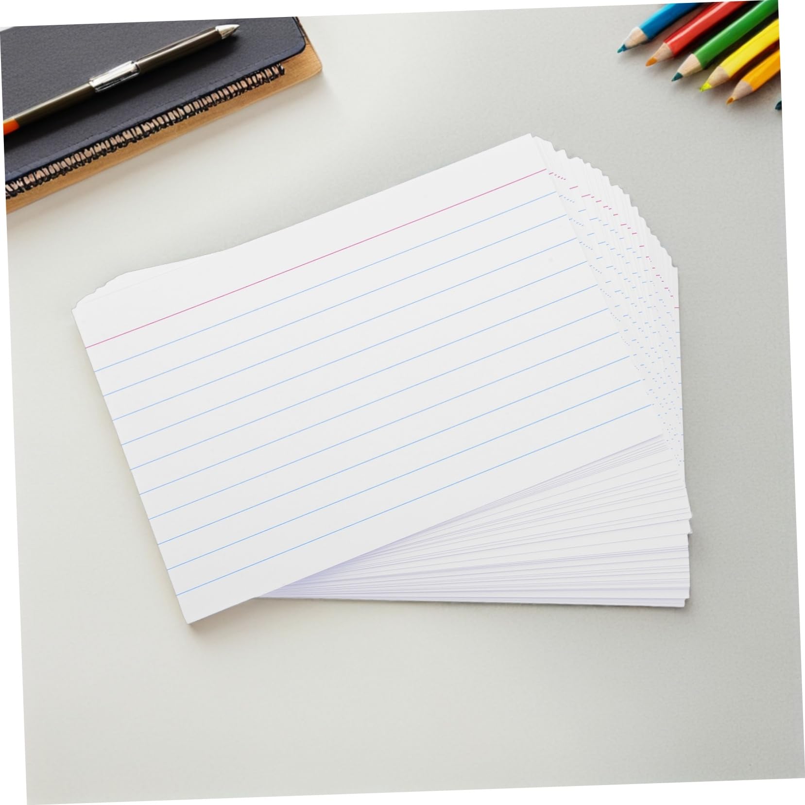 200 Weiße Linierte Karteikarten aus Papier mit Klaren Horizontalen Linien 4 Zoll Groß Dickes Material für Büro Schule und Präsentationen