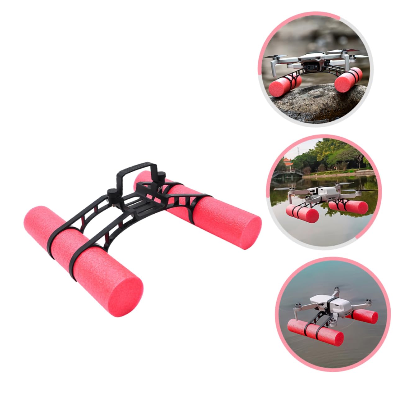 TOYANDONA Galleggiante per Droni Accessori per Droni Carrello di Atterraggio per Droni Estensioni del Carrello di Atterraggio per Mini Anello Volante Pieghevole Drone Rosa ABS