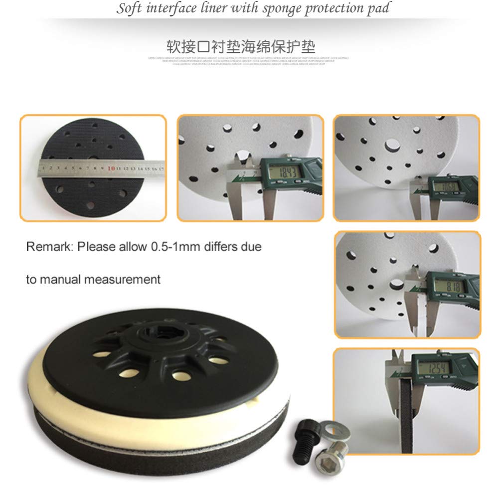 Almohadilla de interfaz blanda 6"17 agujeros 150 mm Almohadilla de amortiguación de esponja Almohadilla de lijado de protección y amortiguación para discos de lijado de gancho y bucle
