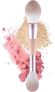 Brocha de polvo para rubor de doble extremo, ...