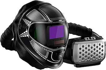 ANDELI Welding Helmet with Respirator, 99.95% PAPR Filtration, Auto Darkening, 180° Viewing