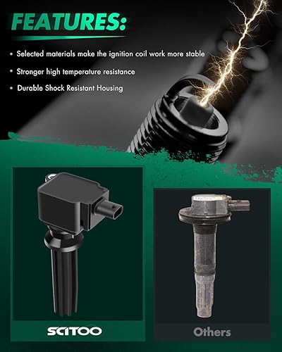Vista 334 de SCITOO 1 bobinas de encendido con 4 bujías de iridio para Chevrolet 2011-2015 Cruze 1.4L 2016 Cruze Limited 1.4L 2012-2020 Sonic 1.4L 2013-2021 Trax