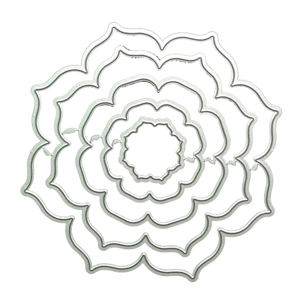 Cvzj Silver Flower Metal Cutting Dies Stencil Scrapbook Album Paper Card Template Mold Carbon Steel